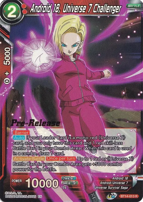 Android 18, Universe 7 Challenger card art
