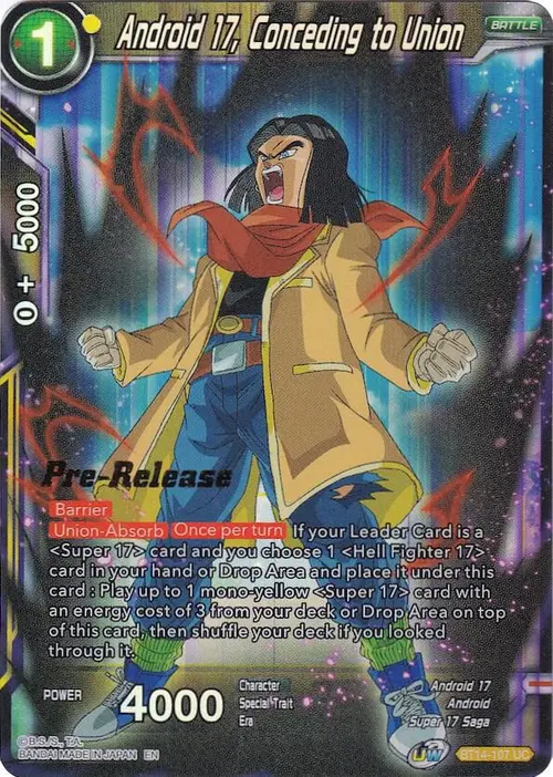 Android 17, Conceding to Union card art