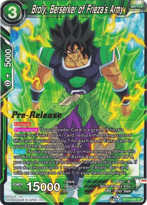 Broly, Berserker of Frieza's Army card art
