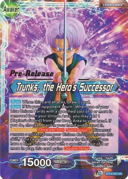 Trunks // Trunks, the Hero's Successor card art