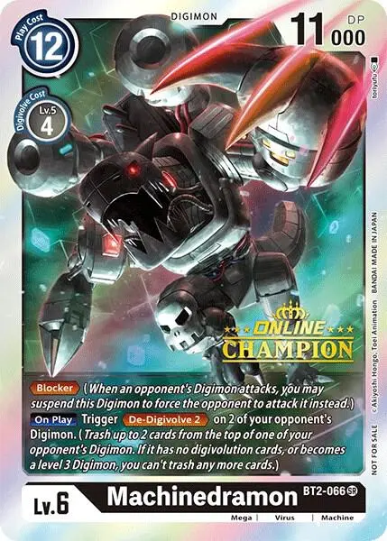 Machinedramon - BT2-066 (2021 Championship Online Regional) [Online Champion] card art
