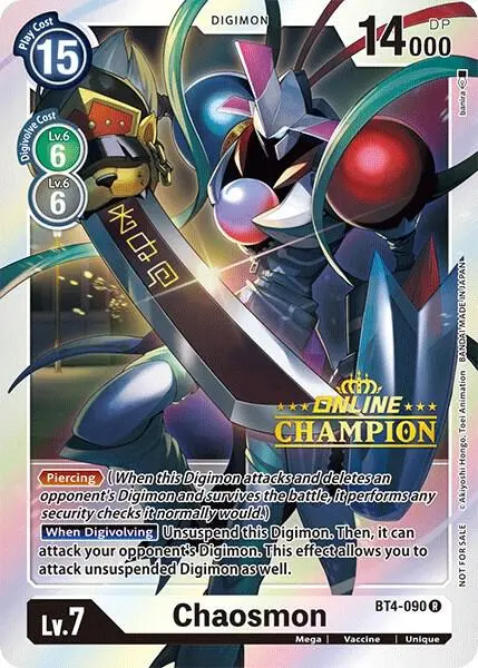 Chaosmon - BT4-090 (2021 Championship Online Regional) [Online Champion] card art