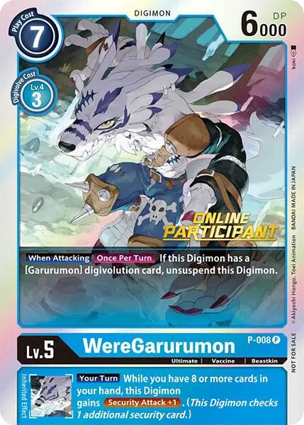 WereGarurumon - P-008 (2021 Championship Online Regional) [Online Participant] card art