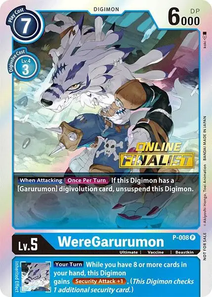 WereGarurumon - P-008 (2021 Championship Online Regional) [Online Finalist] card art