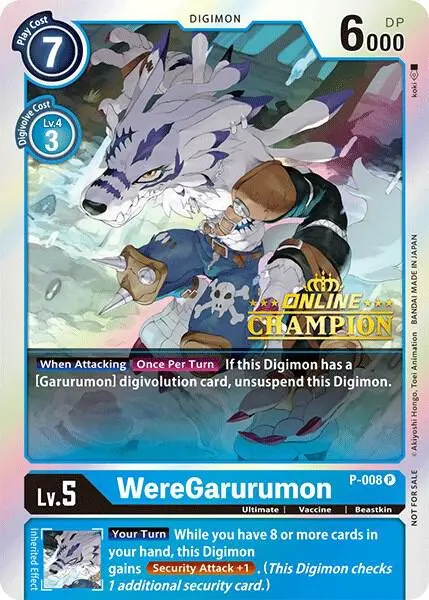 WereGarurumon - P-008 (2021 Championship Online Regional) [Online Champion] card art