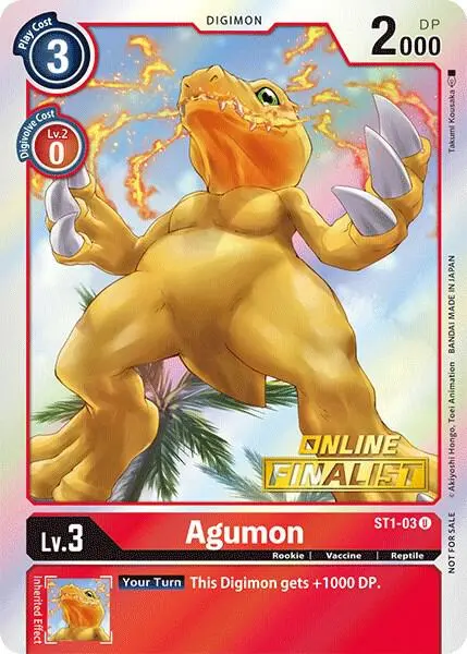 Agumon - ST1-03 (2021 Championship Online Regional) [Online Finalist] card art