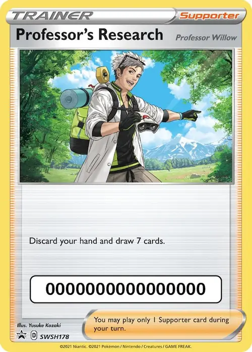 Professor's Research [Professor Willow] - SWSH178 (with Pokemon Go Code) card art