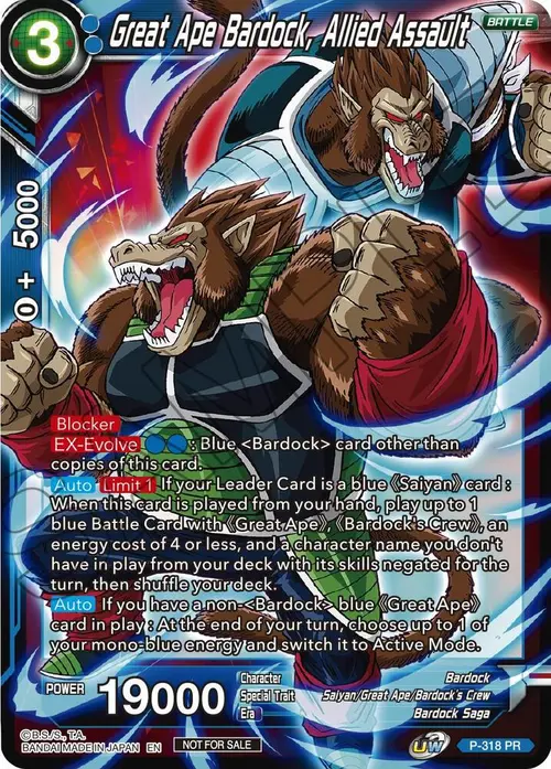Great Ape Bardock, Allied Assault card art