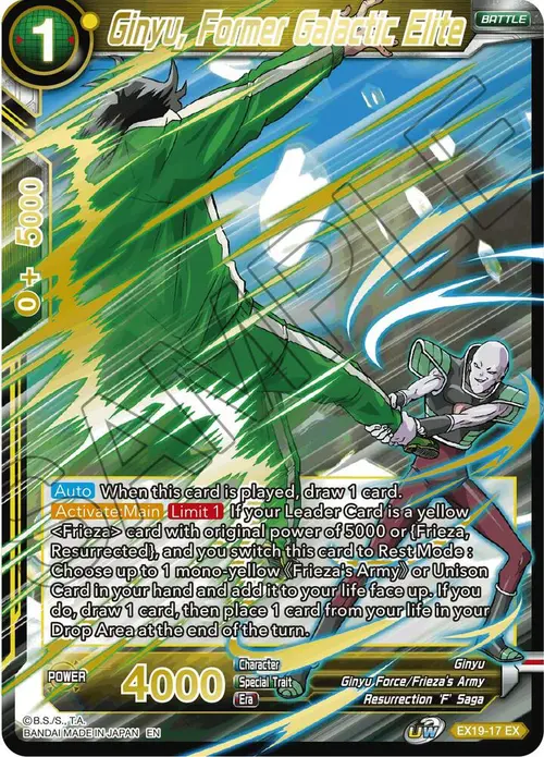 Ginyu, Former Galactic Elite card art