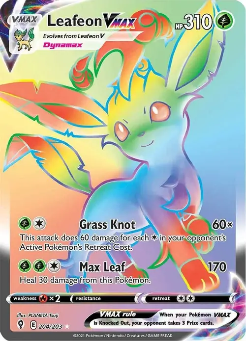 Leafeon VMAX (Secret) card art