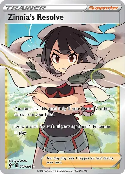 Zinnia's Resolve (Full Art) card art
