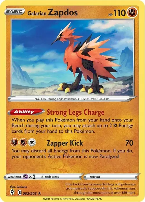 Galarian Zapdos card art