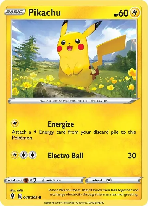 Pikachu card art