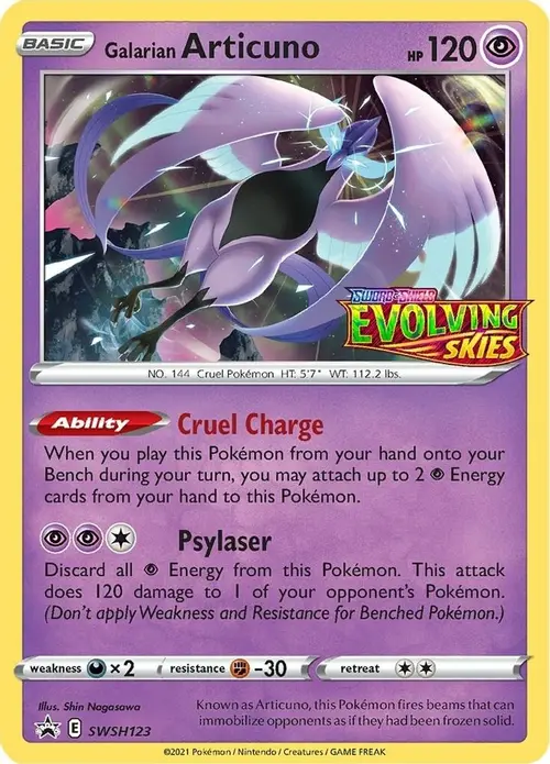 Galarian Articuno - SWSH123 (Prerelease) card art