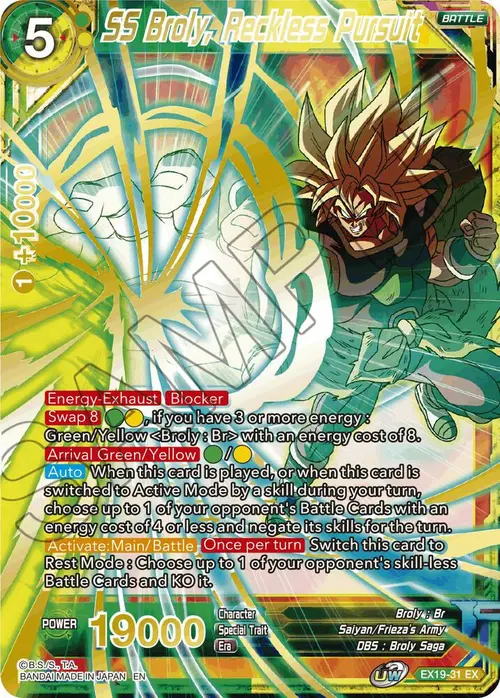 SS Broly, Reckless Pursuit card art