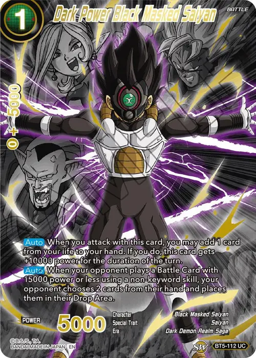 Dark Power Black Masked Saiyan (Alternate Art) card art