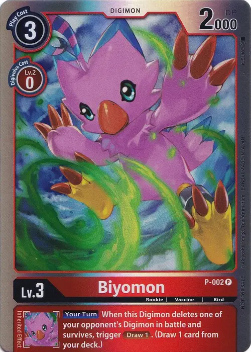 Biyomon - P-002 (Rainbow Foil) card art