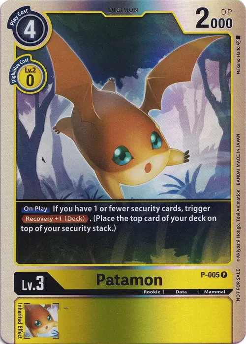 Patamon - P-005 (Rainbow Foil) card art