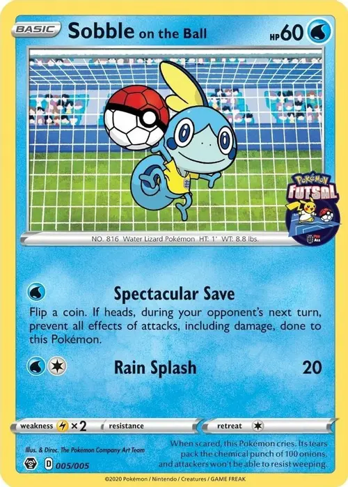 Sobble on the Ball - 005/005 (Pokemon Futsal) card art