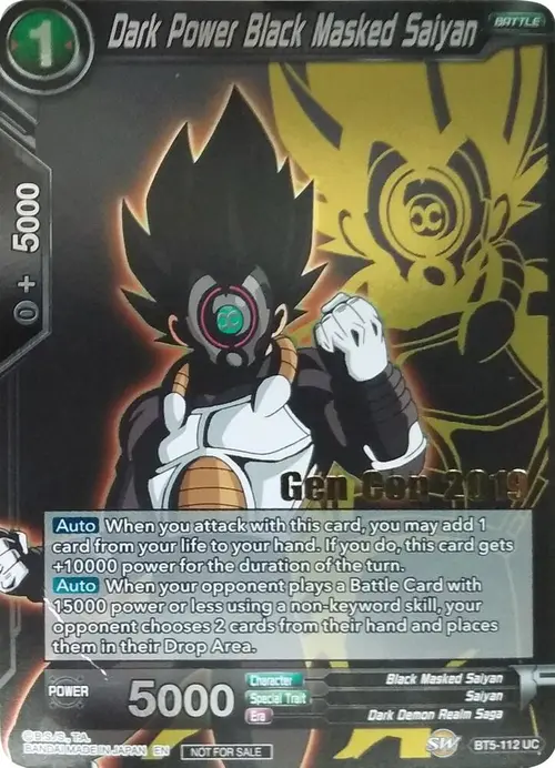 Dark Power Black Masked Saiyan (Gen Con 2019) card art