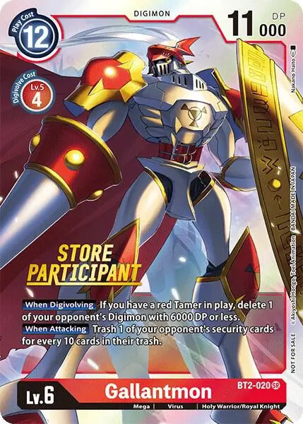 Gallantmon - BT2-020 (Store Participant) card art