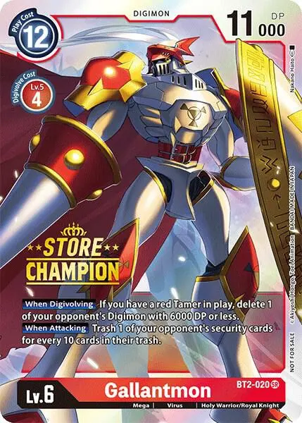 Gallantmon - BT2-020 (Store Champion) card art