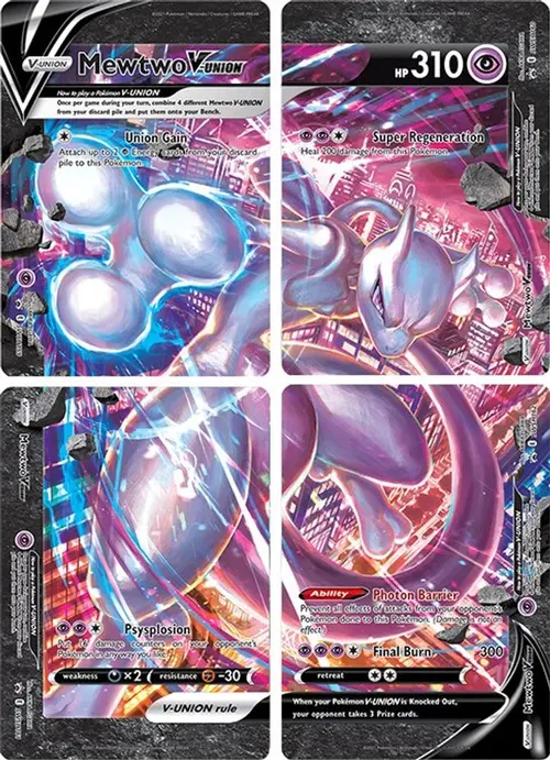 Mewtwo V-UNION [Set of 4] card art