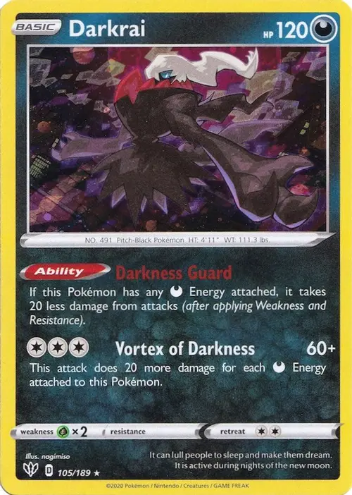 Darkrai - 105/189 (Cosmos Holo) card art