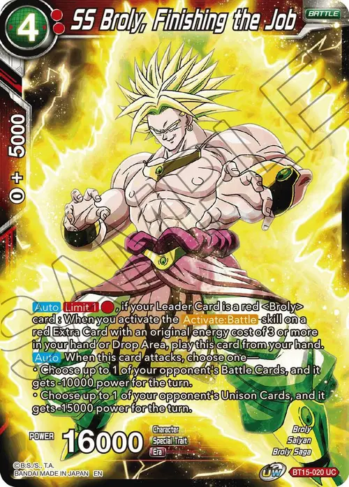 SS Broly, Finishing the Job card art