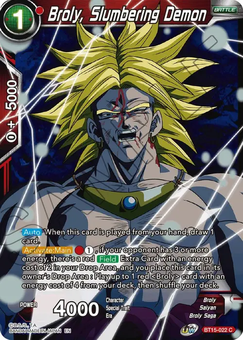 Broly, Slumbering Demon card art