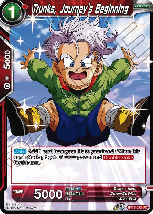 Trunks, Journey's Beginning card art