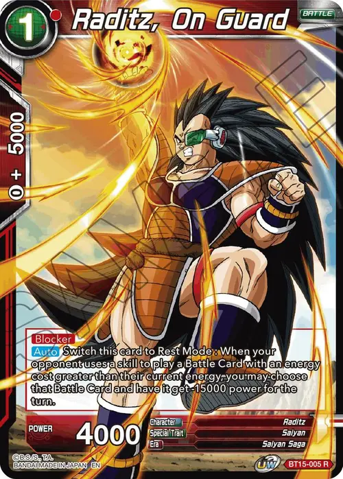 Raditz, On Guard card art