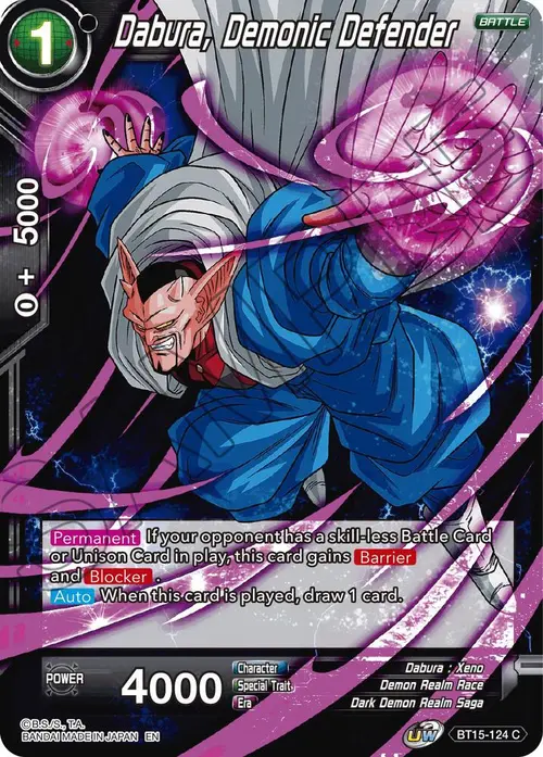 Dabura, Demonic Defender card art