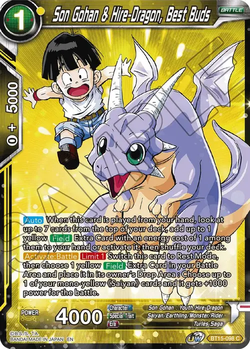 Son Gohan & Hire-Dragon, Best Buds card art