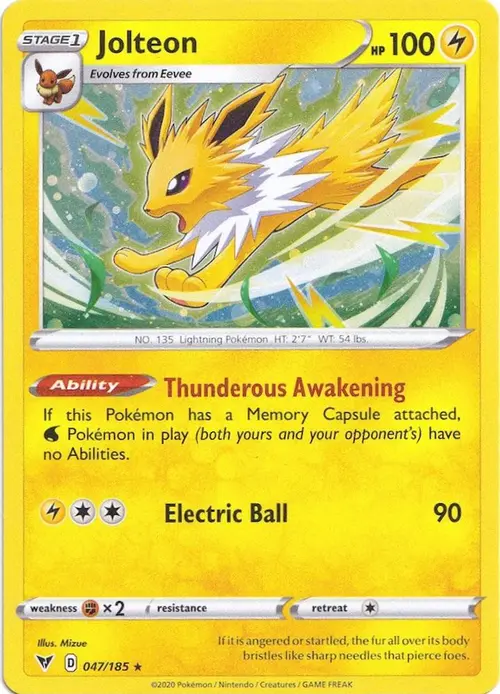 Jolteon - 047/185 (Cosmos Holo) card art