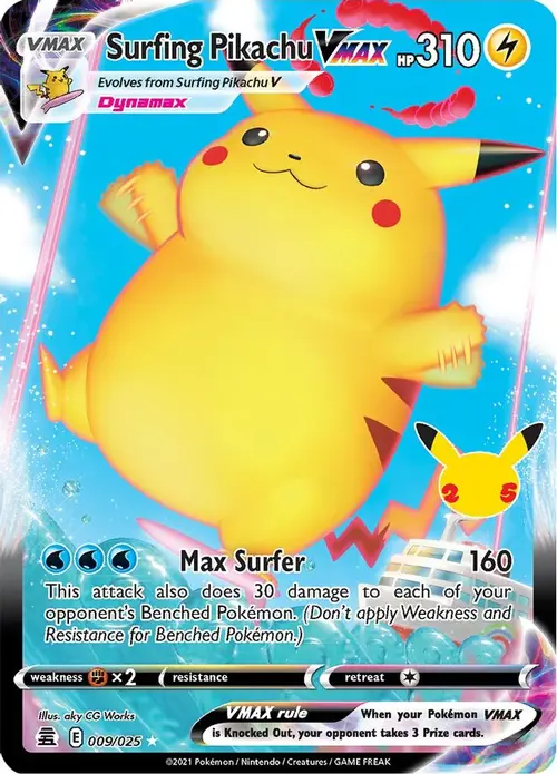 Surfing Pikachu VMAX card art