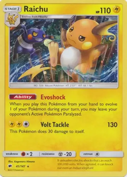 Raichu - 41/147 (Cosmos Holo) card art