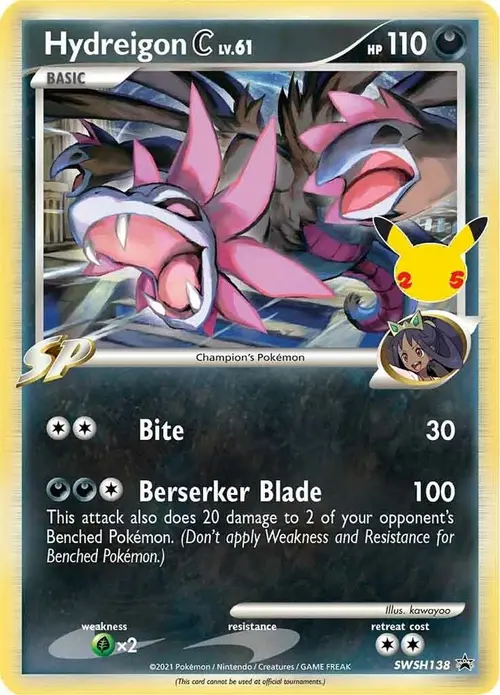 Hydreigon C lv.61 - SWSH138 card art