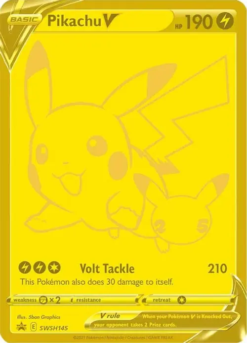 Pikachu V - SWSH145 card art