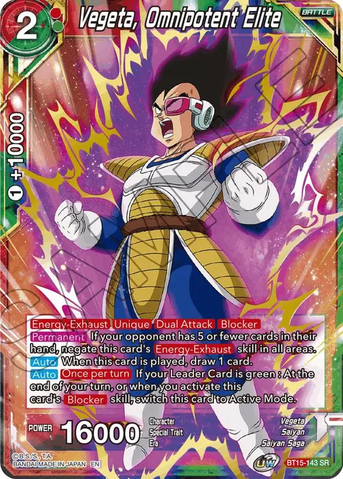 Vegeta, Omnipotent Elite card art