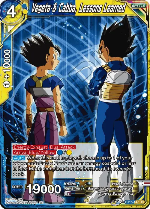 Vegeta & Cabba, Lessons Learned card art