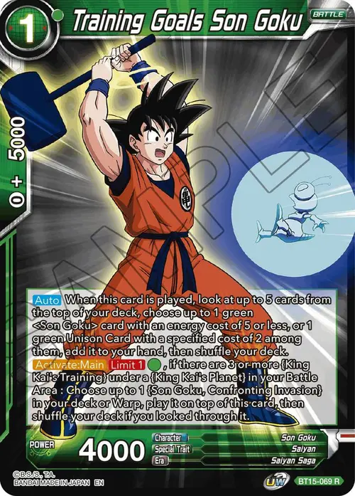Training Goals Son Goku card art