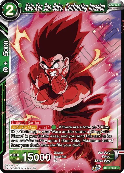 Kaio-Ken Son Goku, Confronting Invasion card art