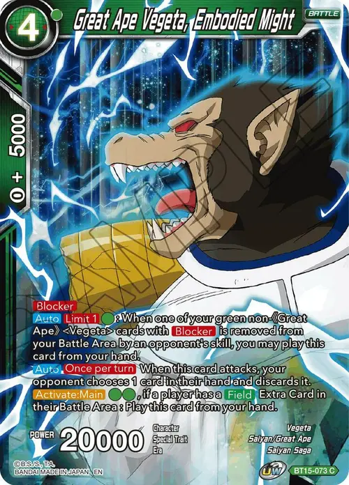 Great Ape Vegeta, Embodied Might card art