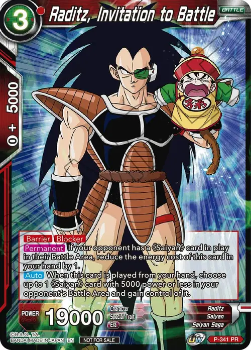 Raditz, Invitation to Battle card art