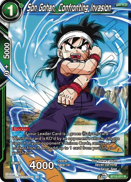 Son Gohan, Confronting Invasion card art