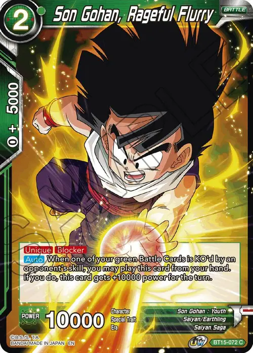 Son Gohan, Rageful Flurry card art