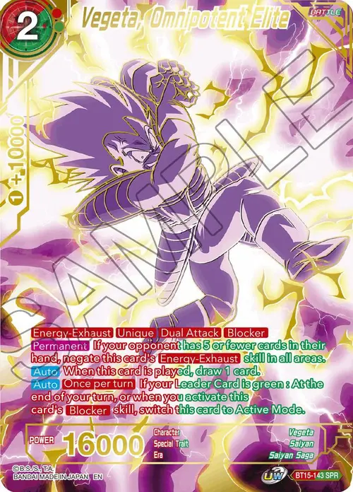 Vegeta, Omnipotent Elite (SPR) card art