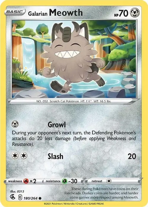 Galarian Meowth card art