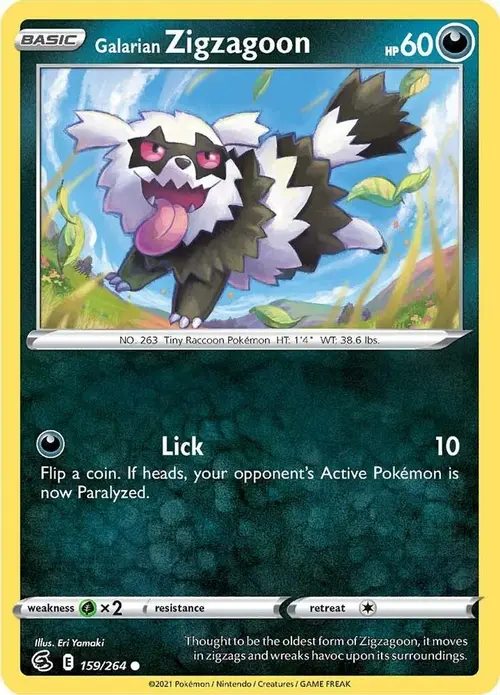 Galarian Zigzagoon card art